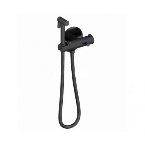 Смеситель термостатический с гигиеническим душем Gappo G7290-6 черный