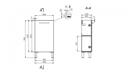 Тумба с раковиной Cersanit Melar 40 подвесная/напольная, белая фото 2