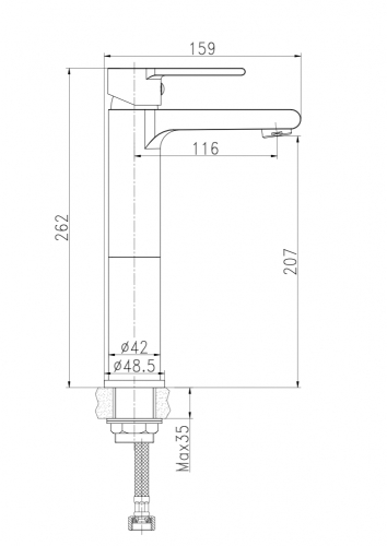 Смеситель высокий для раковины Cersanit Brasko 63024 хром фото 6