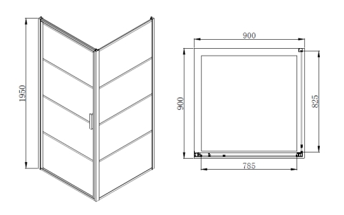 Душевое ограждение Azario Richmond 1221 Easy Clean 90*90, 100*100 без поддона, профиль черный фото 2