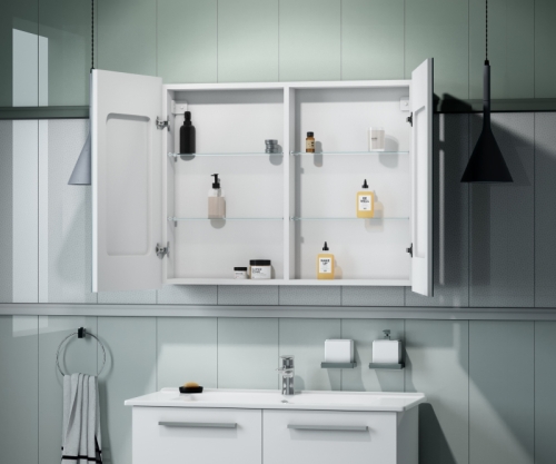 Зеркало-шкаф Continent Allure LED 80*80, 100*80 с датчиком движения, с розеткой фото 4