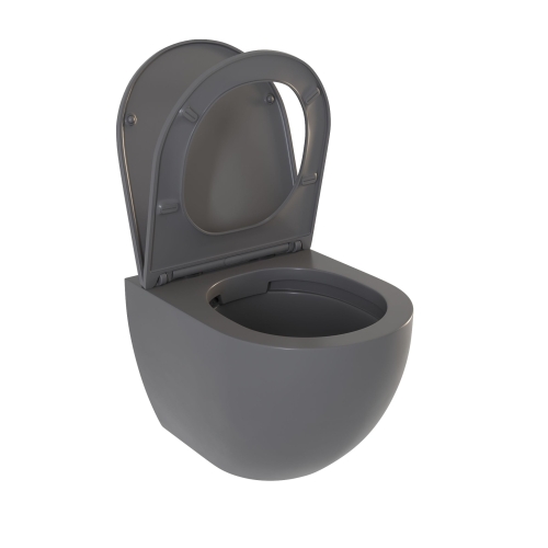 Унитаз подвесной безободковый SOLE PANDORA 2 Grey серый матовый фото 3