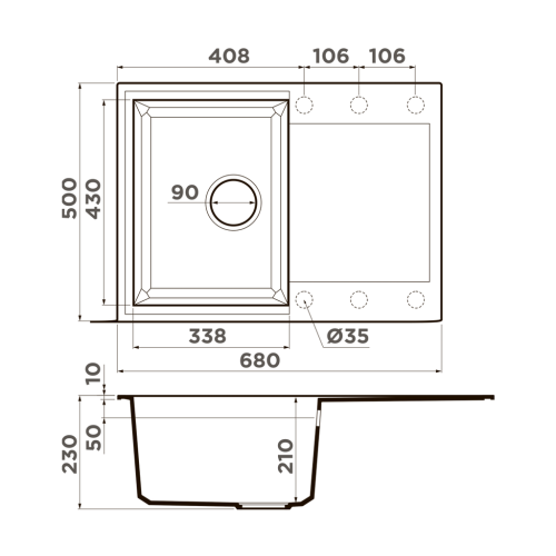 Кухонная мойка OMOIKIRI Sakaime 68 (9 цветов) фото 2