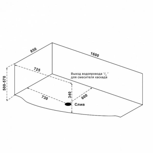Ванна акриловая BAS Мартиника 160*85 с каркасом фото 3
