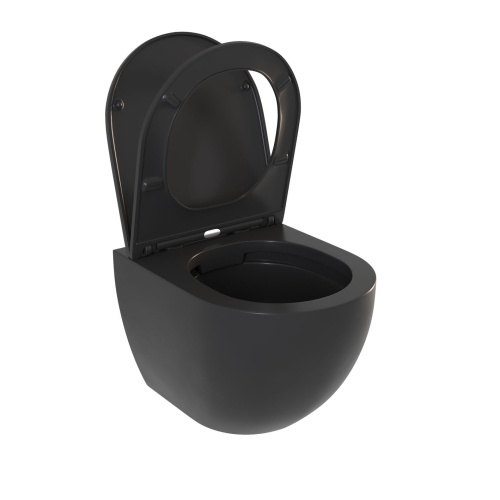 Унитаз подвесной безободковый SOLE PANDORA 2 Black черный матовый фото 4