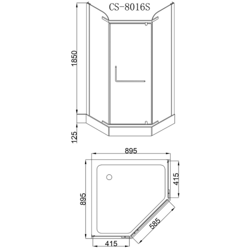 Душевое ограждение Loranto CS-816S B (GRAY) 90*90, 100*100 фото 3