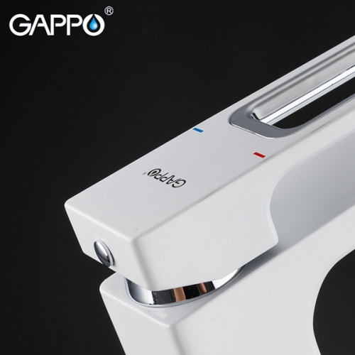 Смеситель для раковины Gappo Futura G1017 белый фото 4