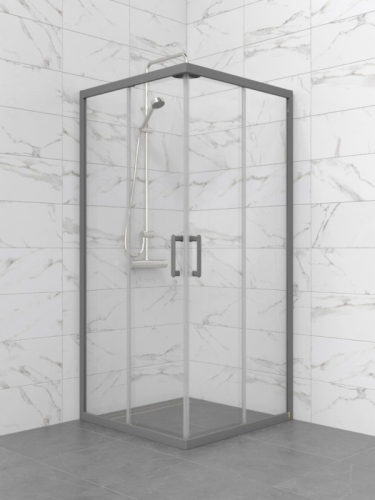 Душевое ограждение Triton Фикс-Графит 80*80, 90*90, 100*100 стекло прозрачное 6мм фото 4
