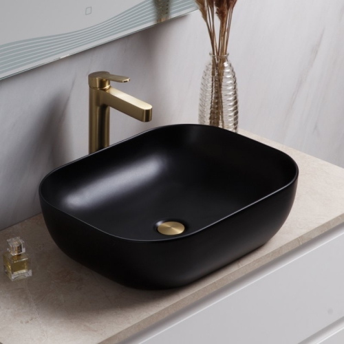 Раковина накладная Belbagno BB1302-H301 500х400х140мм, черный матовый фото 3