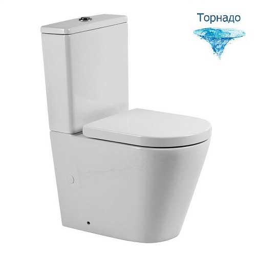 Унитаз напольный Belbagno FLAY-TOR, слив торнадо сиденье микролифт