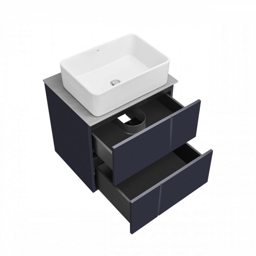 Тумба со столешницей с раковиной Roca Pilar 60 подвесная синяя фото 3
