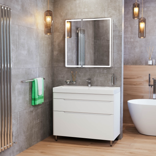 Тумба с раковиной Mirsant Flat 60, 80, 100 напольная фото 6