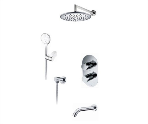 Встроенный смеситель для ванны на 3 положения Wasserkraft A174819 (душевой комплект) хром