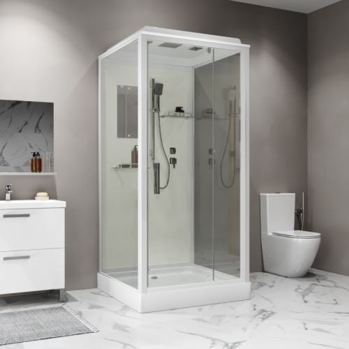 Душевая кабина Niagara Стандарт ST100/15Q 100*100*215 квадрат,поддон 15см,распашная,проф.белый фото 6