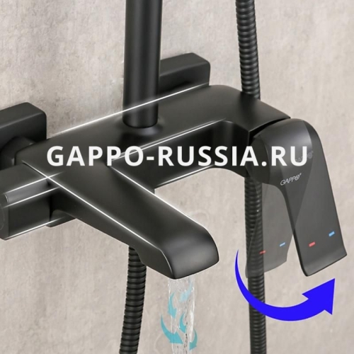 Душевая система Gappo Aventador G2450 черная фото 7