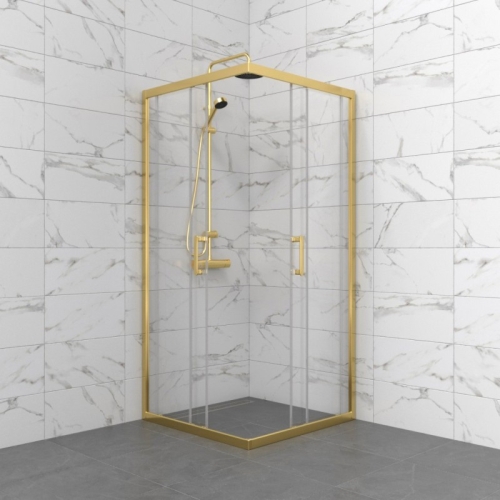 Душевое ограждение Triton Фикс-Голд 80*80, 90*90, 100*100 стекло прозрачное 6мм фото 5