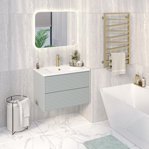 Тумба подвесная с раковиной Aqua de Marco Parma 80, 100 мята фото 6