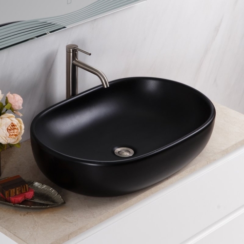 Раковина накладная Belbagno BB1084-H301 600x420x140 черный матовый