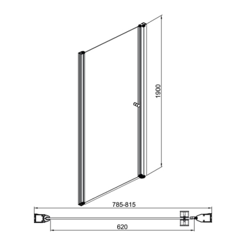 Душевая дверь Mirsant Enter 80, стекло матовое фото 2