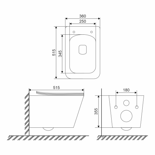 Унитаз подвесной безободковый SOLE CUBE Pro фото 6