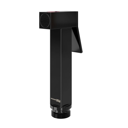 Гигиеническая лейка с фиксатором Wasserkraft Glan черный глянец