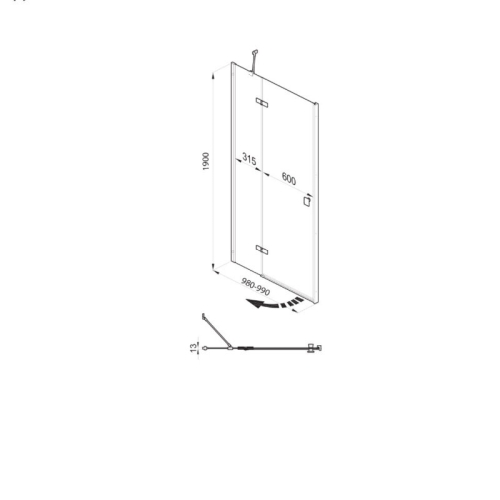 Душевая дверь Triton Бруно 100 фото 4