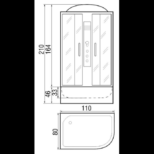 Душевая кабина River DUNAY 110/80/44 MT L/R глубокий поддон фото 8