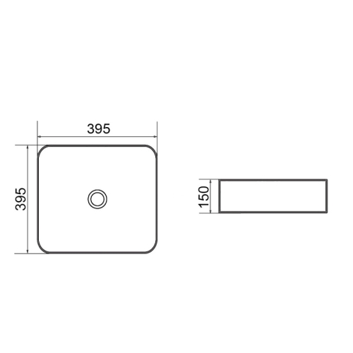 Раковина накладная Azario AZ-2075-B-MB 395*395*150 черная матовая фото 3