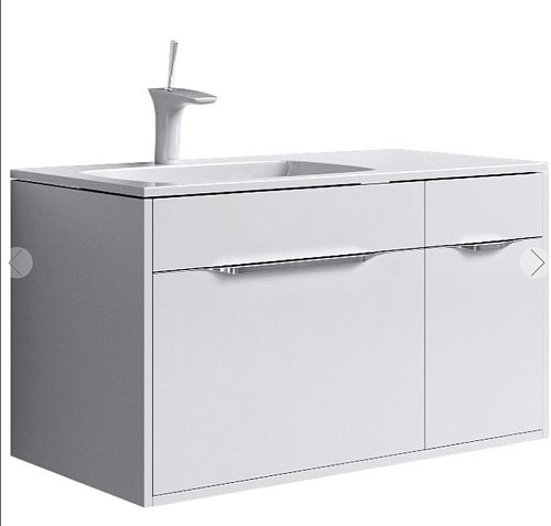 Тумба с умывальником Aqwella  MALAGA 90 L/R подвесная белая