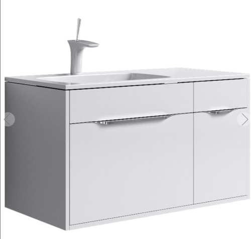 Тумба с умывальником Aqwella  MALAGA 90 L/R подвесная белая