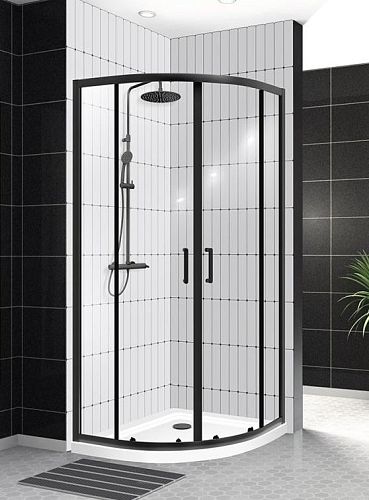 Душевой уголок Bel Bagno Uno-195-R-2 90*90, 100*100 стекло прозрачное, Punto, профиль черный
