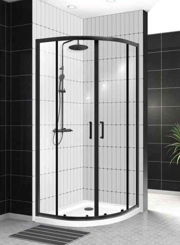 Душевой уголок Bel Bagno Uno-195-R-2 90*90, 100*100 стекло прозрачное, Punto, профиль черный