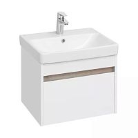 Тумба с раковиной Aquaton Марти 55, 70, 80 Белый Глянцевый/Дуб Эдгрейн