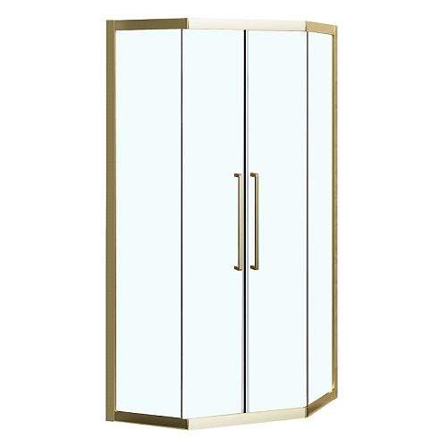 Душевое ограждение Azario Осака AZ-092K2-BGL-CL 90*90, 100*100 профиль брашированное золото