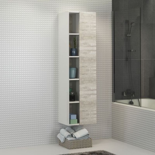 Шкаф-колонна Comforty Прага-45 дуб белый фото 3