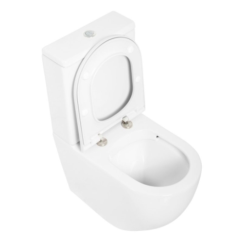 Унитаз напольный Cezares  STYLUS белый безободковый сиденье микролифт фото 2