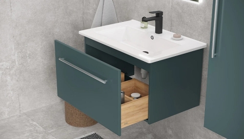 Тумба с раковиной Velvex Posse 65, 75, 85, 105 подвесная, верде фото 3