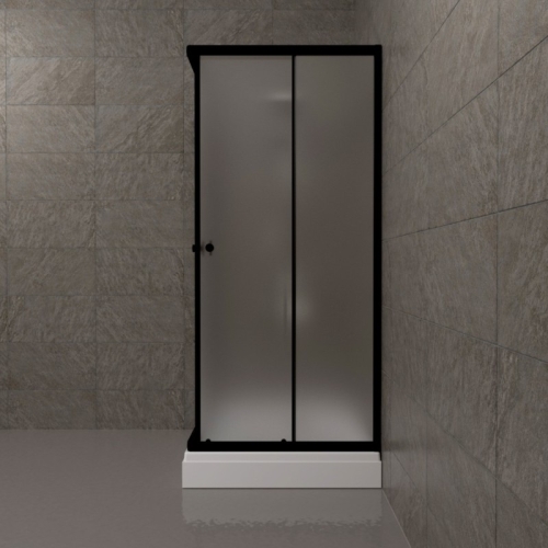 Душевое ограждение Triton Блэк Вельвет 90*90 низкий поддон, стекло матовое фото 3