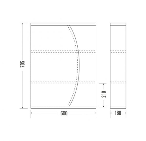 Зеркало-шкаф Mirsant Фарида 20 55, 60 левый фото 2