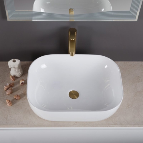 Раковина накладная Belbagno BB1302 500х400х140мм, белый глянец фото 3
