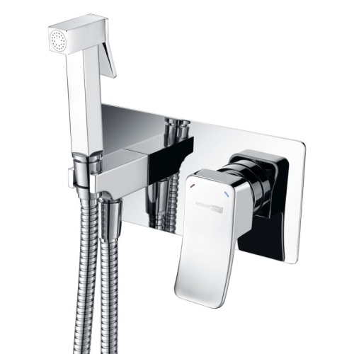 Смеситель с гигиеническим душем Wasserkraft Aller 10638 встраиваемый хром