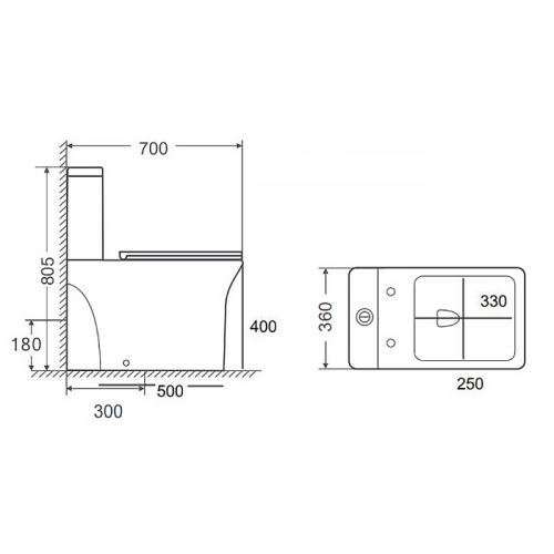 Унитаз напольный безободковый Azario Mari AZ-79143T, смыв Торнадо фото 9