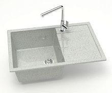 Кухонная мойка Glanz Джоли L161 750x505x218 глянец светло-серый, темно-серый, песочный, бежевый, антрацит, белый