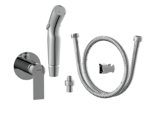 Смеситель скрытого монтажа с гигиенической лейкой Cersanit Brasko хром фото 3