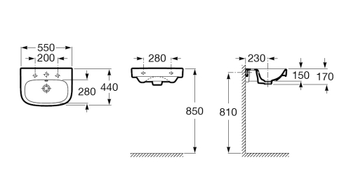 Раковина Roca DEBBA 550x450 фото 4