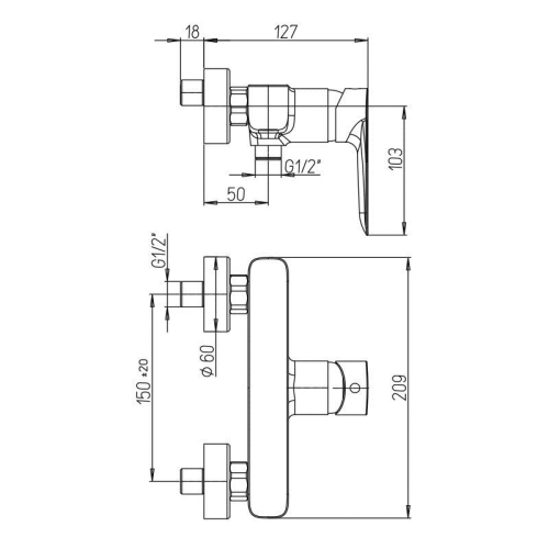 Смеситель для душа Paini Viva Nove 09CR511, хром, без аксессуаров фото 3