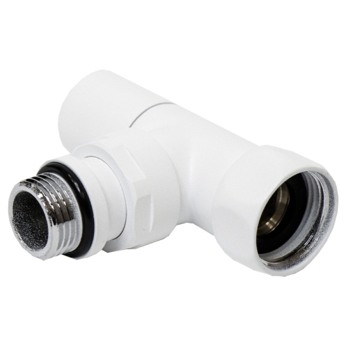 Вентиль запорный угловой г/ш 3/4х1/2 белый матовый фото 3