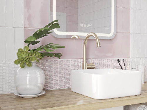 Зеркало с антизапотеванием и часами Cersanit Design Pro 050 55*80, 80*55 фото 4