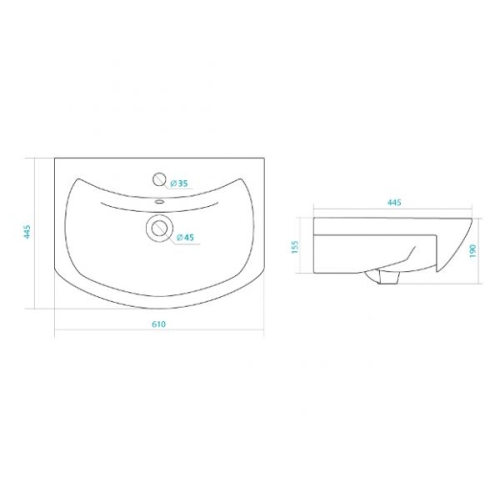 Раковина Santek Балтика 50, 55, 60, 65, 70, 80 фото 2