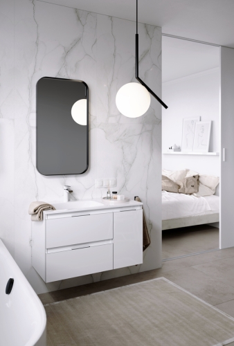 Тумба с умывальником Aqwella Accent 90 подвесная левая/правая белый фото 2